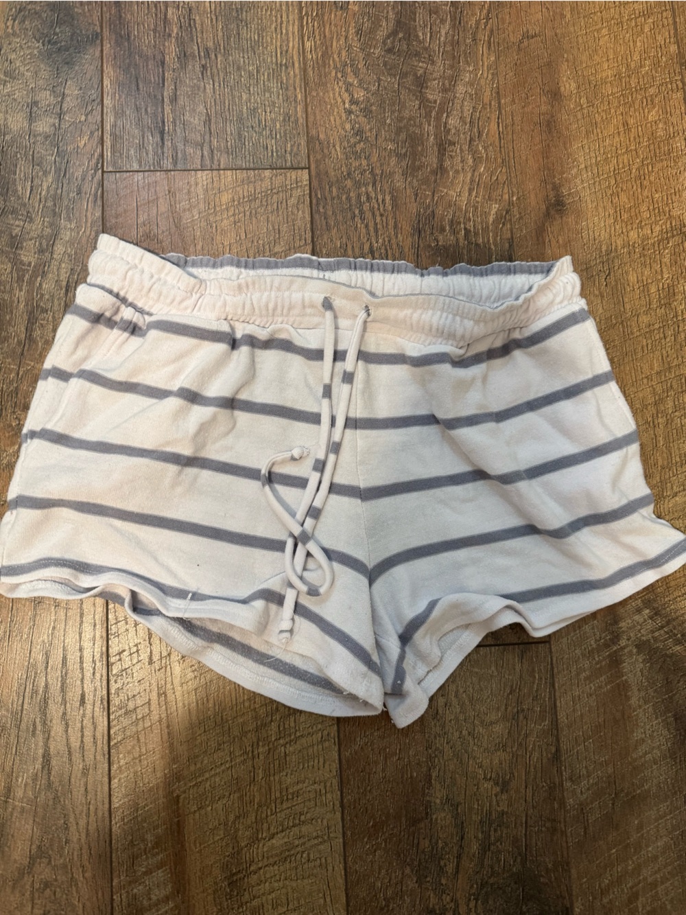 Chaser White Shorts with Light Gray Stripes